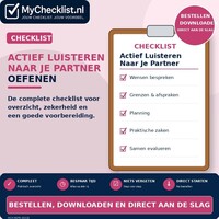 Checklist actief luisteren naar je partner oefenen met uitgebreide stappen en controlepunten
