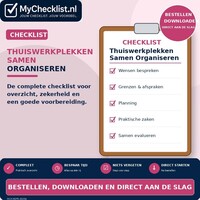Checklist thuiswerkplekken samen organiseren met uitgebreide stappen en controlepunten
