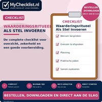 Checklist waarderingsritueel als stel invoeren met uitgebreide stappen en controlepunten