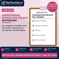 Checklist onzekerheid binnen een relatie bespreken met uitgebreide stappen en controlepunten