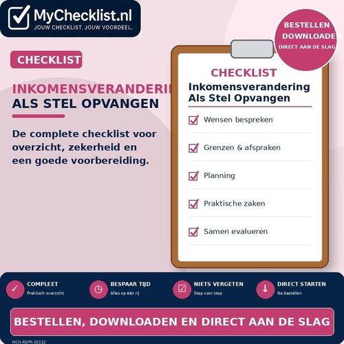 Checklist inkomensverandering als stel opvangen met uitgebreide stappen en controlepunten