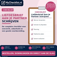 Checklist liefdesbrief aan je partner schrijven met uitgebreide stappen en controlepunten