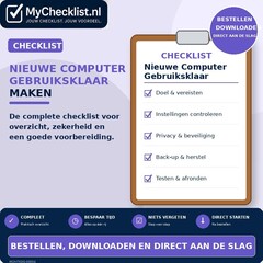 Checklist nieuwe computer gebruiksklaar maken