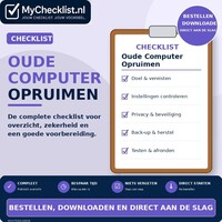 Checklist oude computer opruimen met uitgebreide stappen en controlepunten