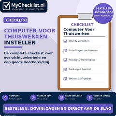 Checklist computer voor thuiswerken instellen