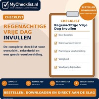 Checklist regenachtige vrije dag invullen met uitgebreide stappen en controlepunten