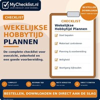 Checklist wekelijkse hobbytijd plannen met uitgebreide stappen en controlepunten