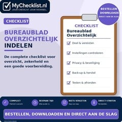 Checklist bureaublad overzichtelijk indelen