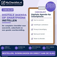 Checklist digitale agenda op smartphone instellen met uitgebreide stappen en controlepunten