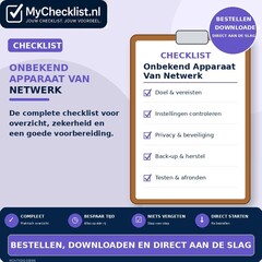 Checklist onbekend apparaat van netwerk verwijderen