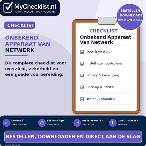 Checklist onbekend apparaat van netwerk verwijderen met uitgebreide stappen en controlepunten