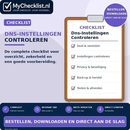 Checklist dns-instellingen controleren met uitgebreide stappen en controlepunten