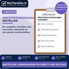 Checklist wachtwoordmanager instellen