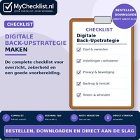 Checklist digitale back-upstrategie maken met uitgebreide stappen en controlepunten