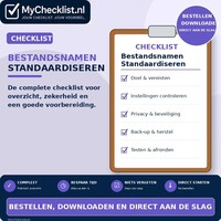 Checklist bestandsnamen standaardiseren met uitgebreide stappen en controlepunten