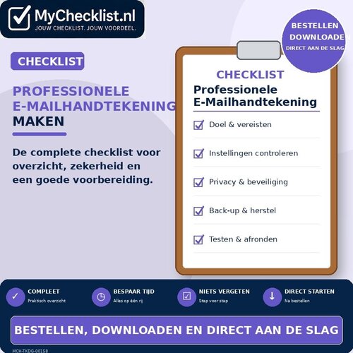 Checklist professionele e-mailhandtekening maken met uitgebreide stappen en controlepunten