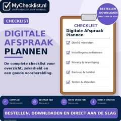 Checklist digitale afspraak plannen