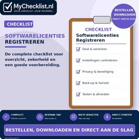 Checklist softwarelicenties registreren met uitgebreide stappen en controlepunten