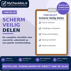 Checklist scherm veilig delen
