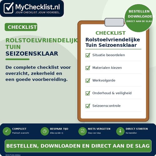 Checklist rolstoelvriendelijke tuin seizoensklaar maken met uitgebreide stappen en controlepunten