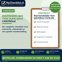 Checklist bijvriendelijke tuin jaarlijkse controle uitvoeren met uitgebreide stappen en controlepunten