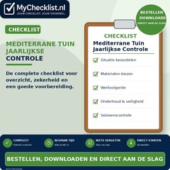 Checklist mediterrane tuin jaarlijkse controle uitvoeren