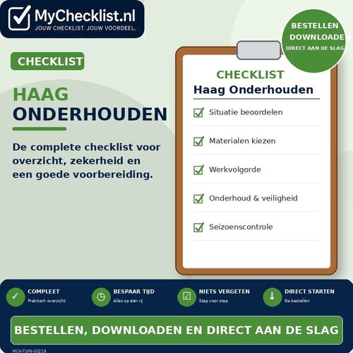 Checklist haag onderhouden met uitgebreide stappen en controlepunten