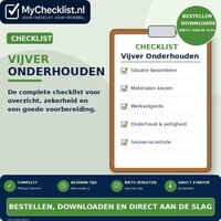 Checklist vijver onderhouden met uitgebreide stappen en controlepunten