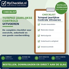 Checklist tuinpad jaarlijkse controle uitvoeren