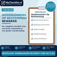 Checklist noodnummers op bestemming bewaren
