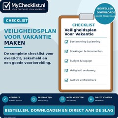 Checklist veiligheidsplan voor vakantie maken