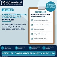 Checklist camera-uitrusting voor vakantie inpakken met uitgebreide stappen en controlepunten