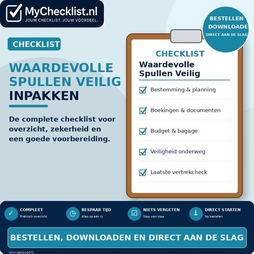 Checklist waardevolle spullen veilig inpakken met uitgebreide stappen en controlepunten