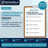 Checklist lange busreis comfortabel maken met uitgebreide stappen en controlepunten