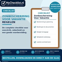 Checklist zonbescherming voor vakantie regelen met uitgebreide stappen en controlepunten