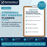 Checklist stranddag met kinderen plannen met uitgebreide stappen en controlepunten