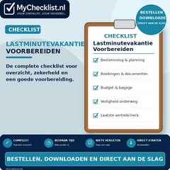 Checklist lastminutevakantie voorbereiden