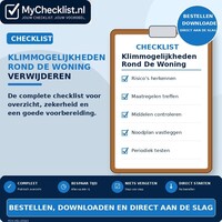 Checklist klimmogelijkheden rond de woning verwijderen met uitgebreide stappen en controlepunten