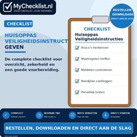Checklist huisoppas veiligheidsinstructies geven met uitgebreide stappen en controlepunten