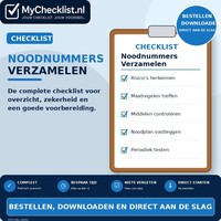 Checklist noodnummers verzamelen met uitgebreide stappen en controlepunten