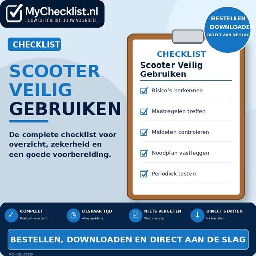 Checklist scooter veilig gebruiken met uitgebreide stappen en controlepunten