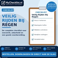 Checklist veilig rijden bij regen met uitgebreide stappen en controlepunten