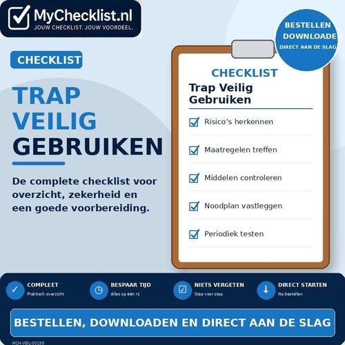 Checklist trap veilig gebruiken met uitgebreide stappen en controlepunten
