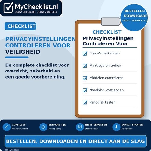 Checklist privacyinstellingen controleren voor veiligheid met uitgebreide stappen en controlepunten