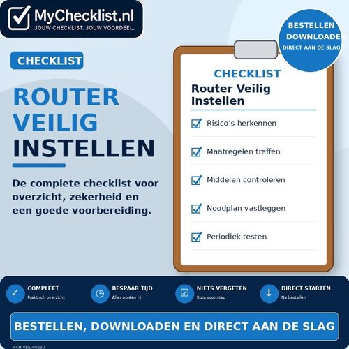 Checklist router veilig instellen met uitgebreide stappen en controlepunten