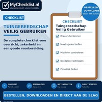 Checklist tuingereedschap veilig gebruiken met uitgebreide stappen en controlepunten
