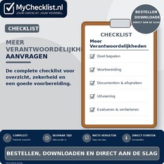 Checklist meer verantwoordelijkheden aanvragen