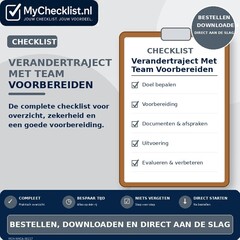 Checklist verandertraject met team voorbereiden