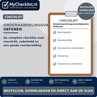 Checklist onderhandelingsvaardigheden oefenen met uitgebreide stappen en controlepunten