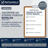 Checklist talenten en sterke punten bepalen met uitgebreide stappen en controlepunten